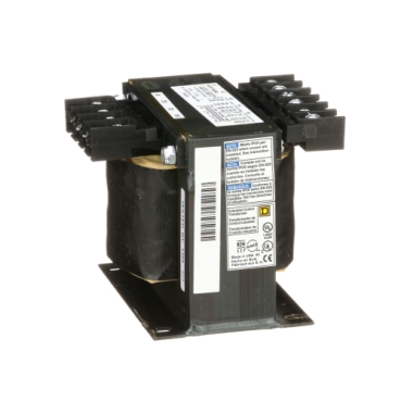 Schneider Electric Control Transformer; 150 VA; 208V/360V/416V/520V; 220V/380V/440V/550V; 230V/400V/460V/575V; 240V/416V/480V/600V Primary; 85V/104V/115V; 90V/110V/120V; 95V/115V/125V; 99V/120V/130V Secondary; Single-Phase; No Fusing